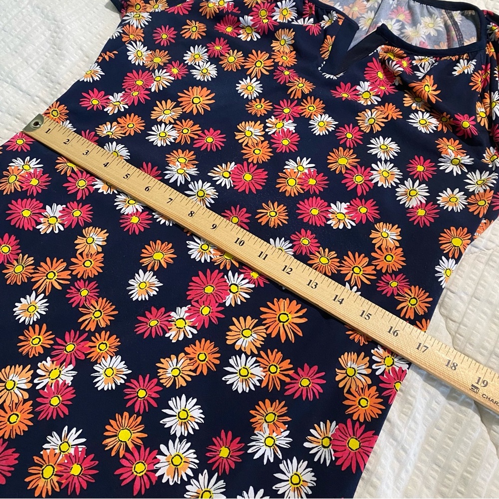 Jones New York Stretch Floral Daisy Print Short Sleeve Dress Size: M - Picture 9 of 13